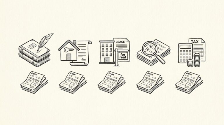 Pen drawing illustrating bank statement concept