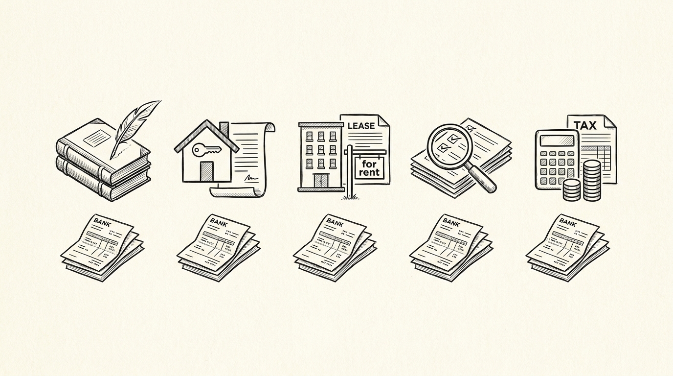 Pen drawing illustrating bank statement concept