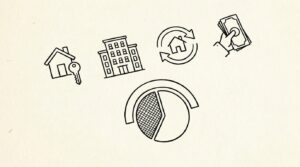 Pen drawing illustrating bank statement concept