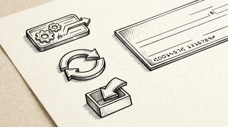 Pen drawing illustrating bank statement concept