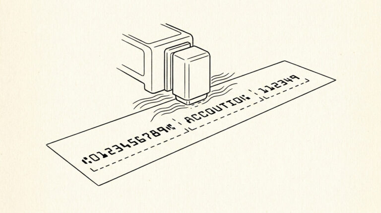 Pen drawing illustrating bank statement concept