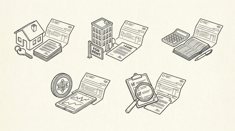 Pen drawing illustrating bank statement concept