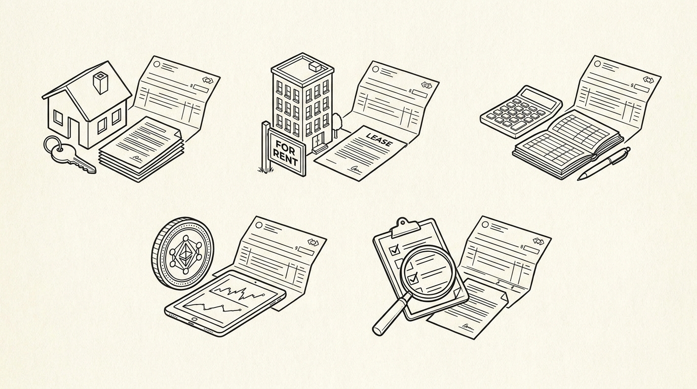Pen drawing illustrating bank statement concept