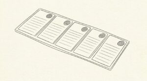 Pen drawing illustrating bank statement concept