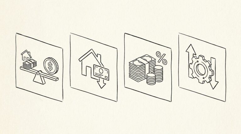 Pen drawing illustrating bank statement concept