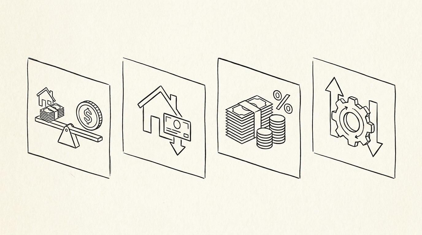 Pen drawing illustrating bank statement concept
