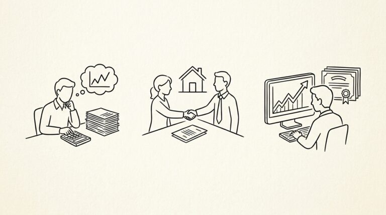 Pen drawing illustrating bank statement concept