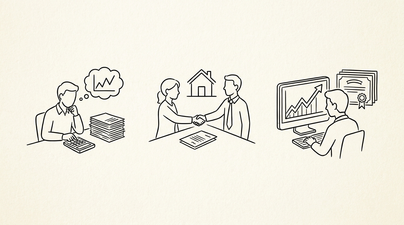 Pen drawing illustrating bank statement concept