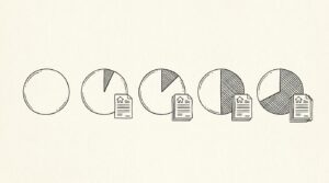 Pen drawing illustrating bank statement concept