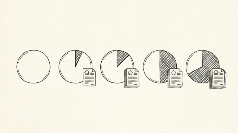 Pen drawing illustrating bank statement concept