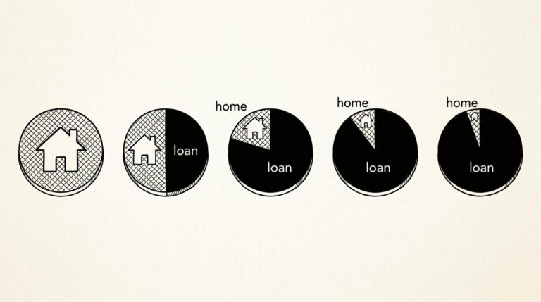 Pen drawing illustrating bank statement concept