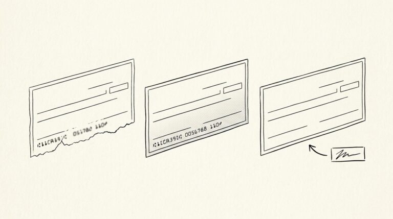 Pen drawing illustrating bank statement concept