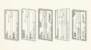 Pen drawing illustrating bank statement concept