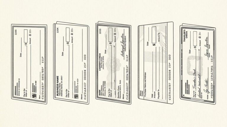 Pen drawing illustrating bank statement concept