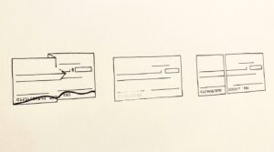 Pen drawing illustrating bank statement concept