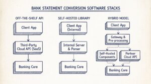 Pen drawing illustrating bank-statement-api-for-developers concept