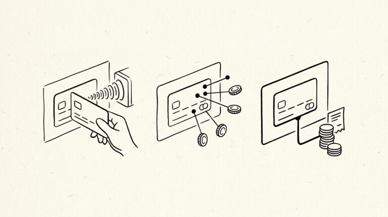 Pen drawing illustrating credit card statement concept
