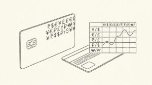 Pen drawing illustrating credit card statement concept