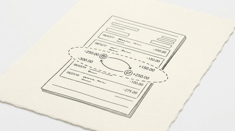 Pen drawing illustrating credit card statement concept