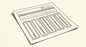 Pen drawing illustrating credit card statement concept