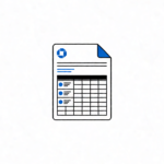 A flat-line illustration of a Chase bank statement with a blue checkmark, indicating successful conversion to Excel