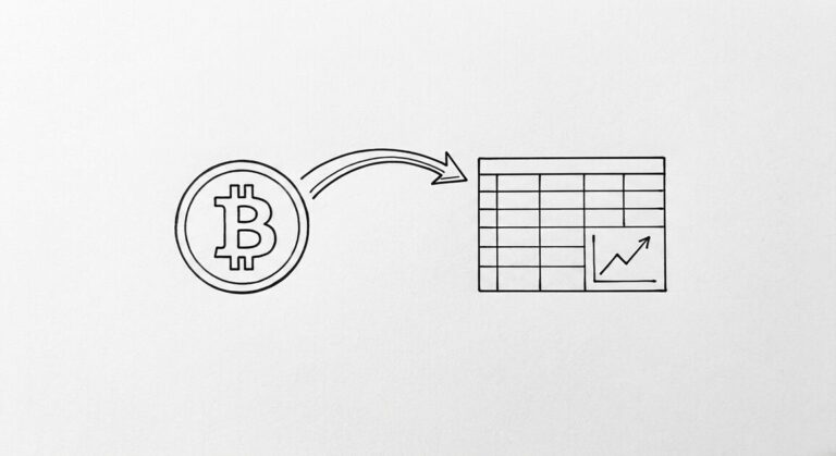 Pen drawing of source icon with bank statement and clean spreadsheet grid