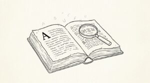 Pen drawing illustrating bank-statement-glossary concept