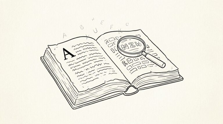 Pen drawing illustrating bank-statement-glossary concept