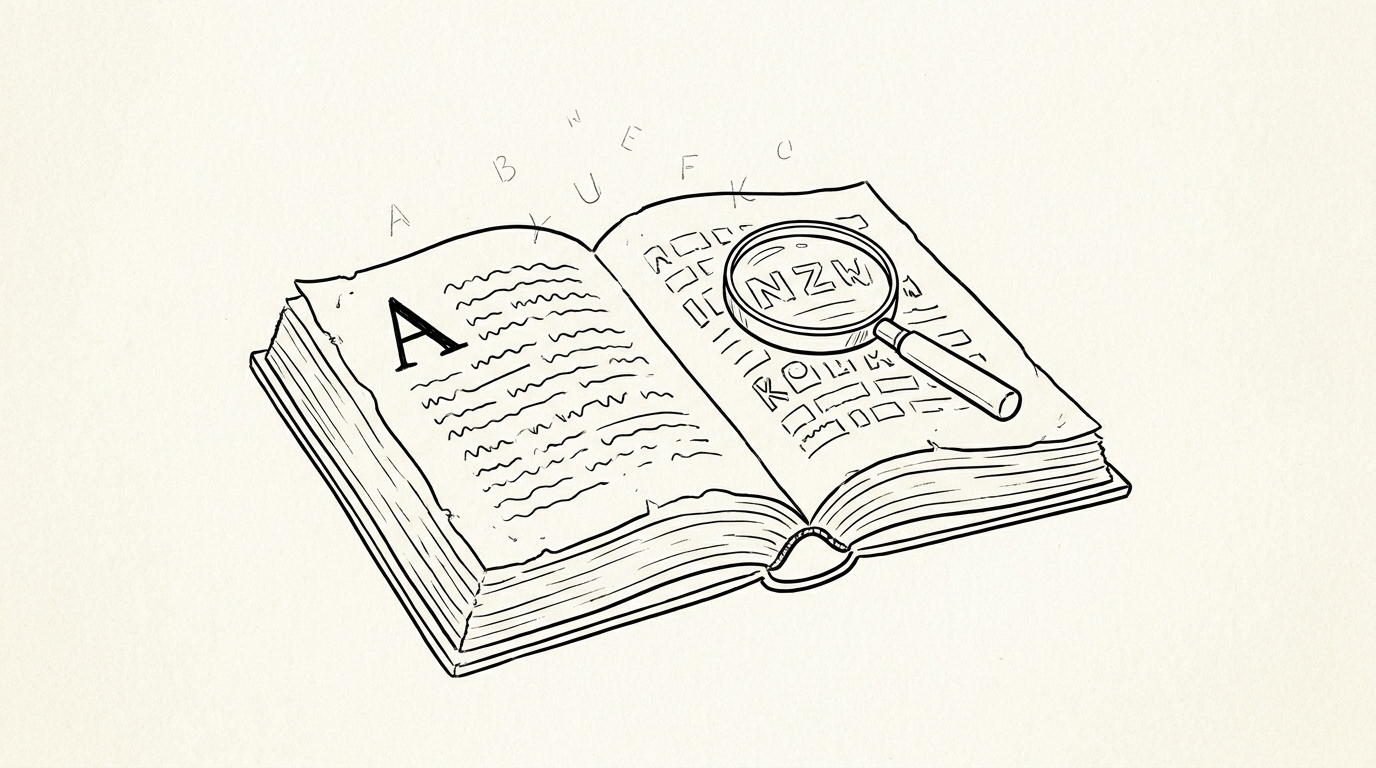 Pen drawing illustrating bank-statement-glossary concept