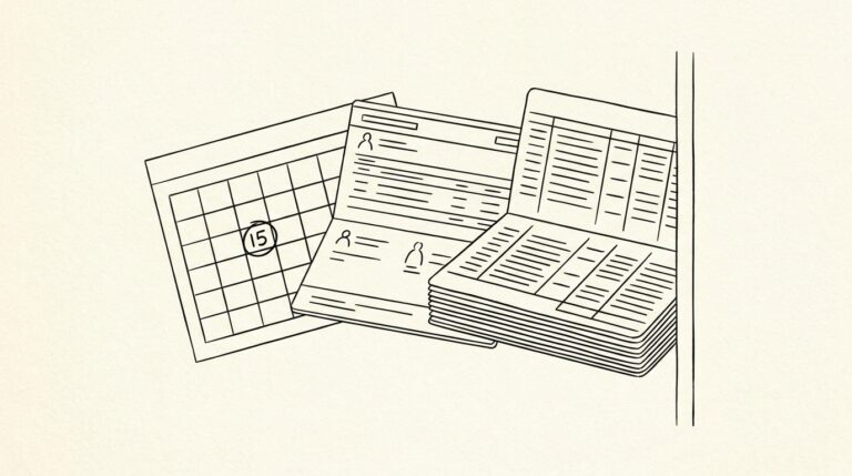 Pen drawing illustrating what-is-a-bank-reconciliation-cutoff-date concept