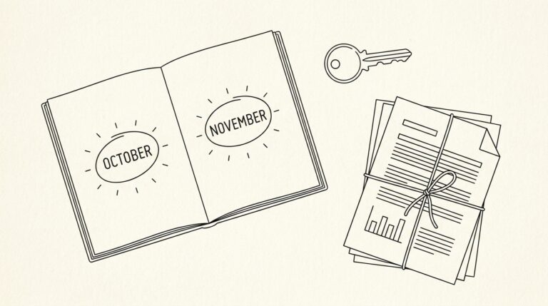 Pen-style line drawing illustrating mortgage application bank statement concepts
