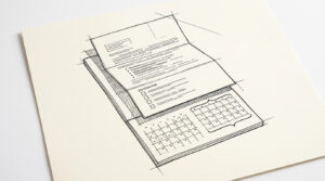 Pen-style line drawing illustrating mortgage application bank statement concepts