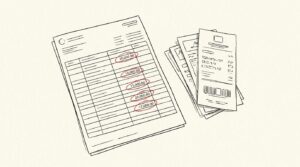 Pen-style line drawing illustrating mortgage application bank statement concepts
