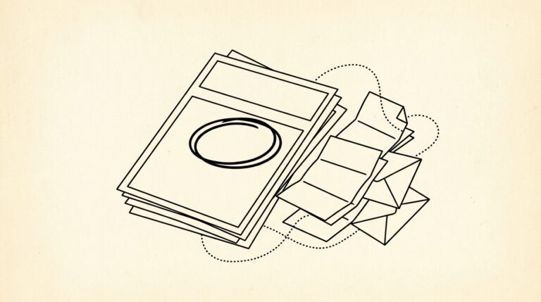 Pen-style line drawing illustrating mortgage application bank statement concepts
