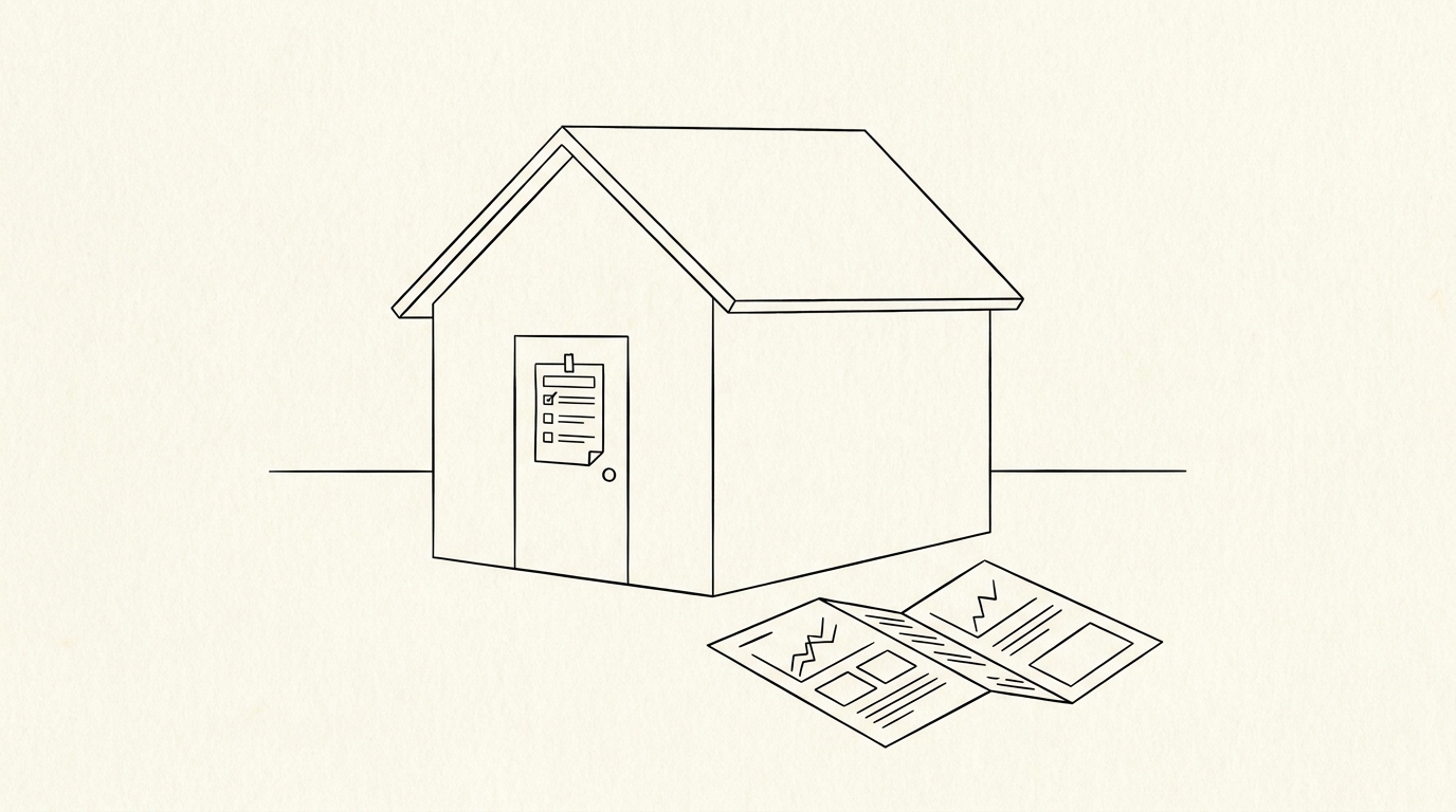 Pen-style line drawing illustrating mortgage application bank statement concepts