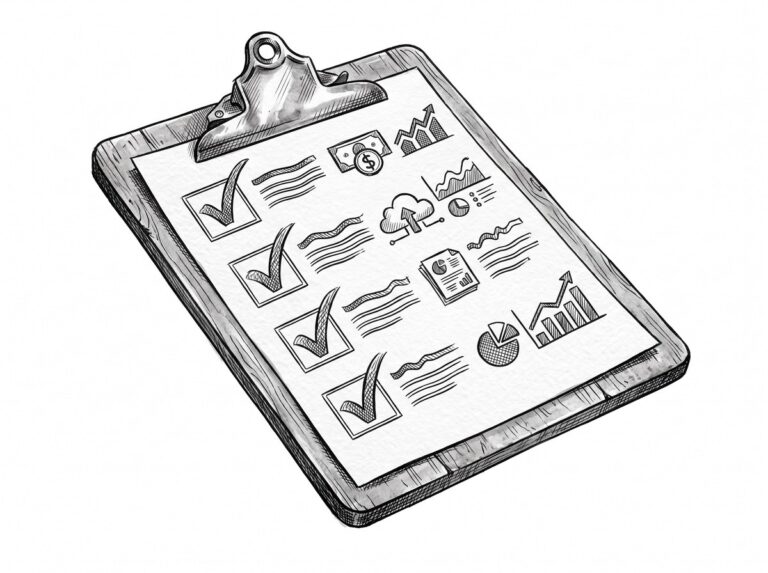 Pen drawing of a checklist with checkmarks representing when to use QBO format