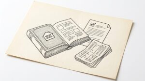 Pen drawing illustrating ecoa-regulation-b-bank-statement-lending concept