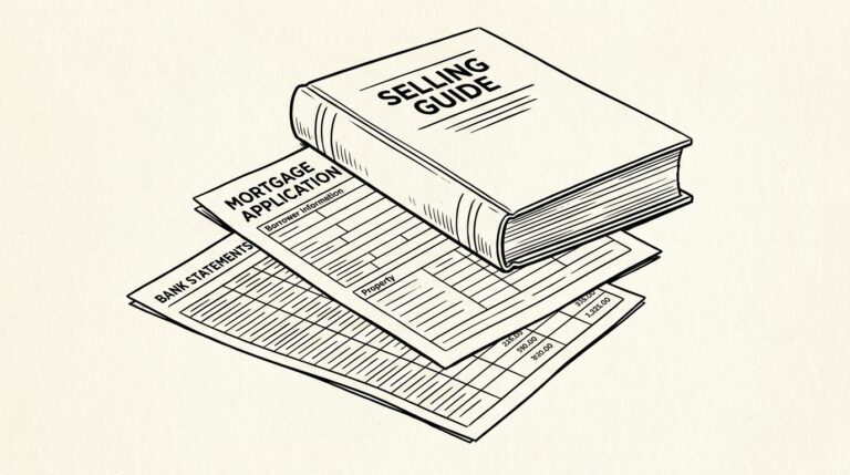 Pen drawing illustrating fannie-mae-bank-statement-requirements concept
