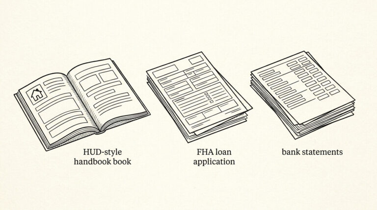 Pen drawing illustrating fha-bank-statement-guidelines concept