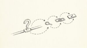 Pen drawing illustrating bank statement concept