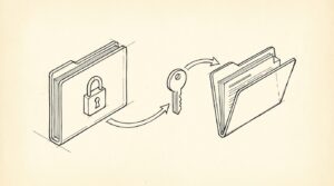 Pen drawing illustrating bank statement concept