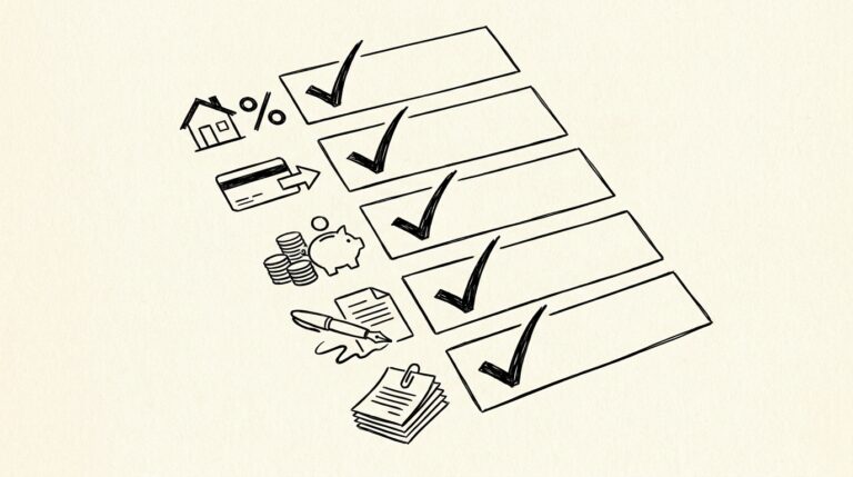 Pen drawing illustrating bank statement concept