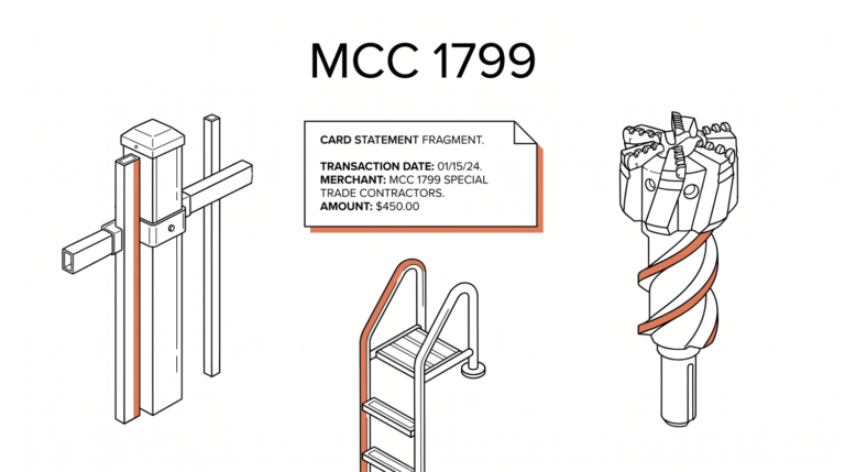 MCC 1799 Special Trade Contractors: What It Means on Your Statement Credit card statement fragment showing MCC 1799 Special Trade Contractors