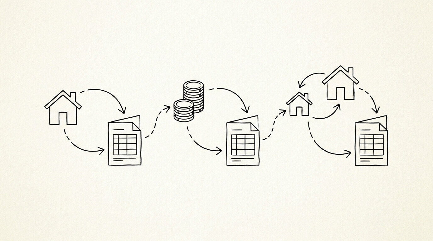 Pen drawing illustrating bank statement concept