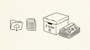 Pen drawing illustrating bank statement concept