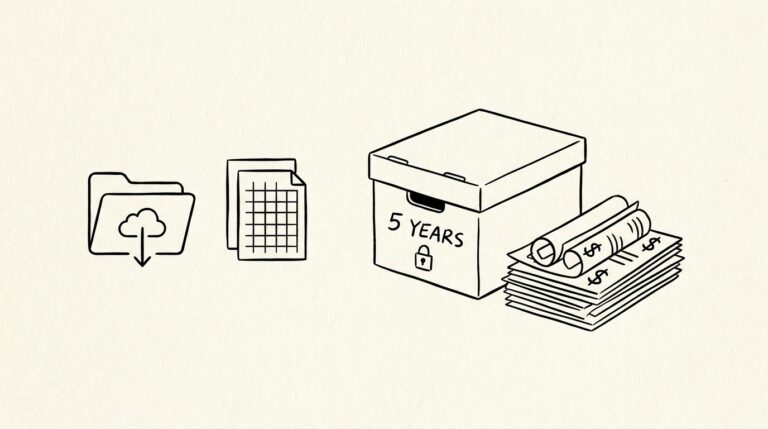 Pen drawing illustrating bank statement concept