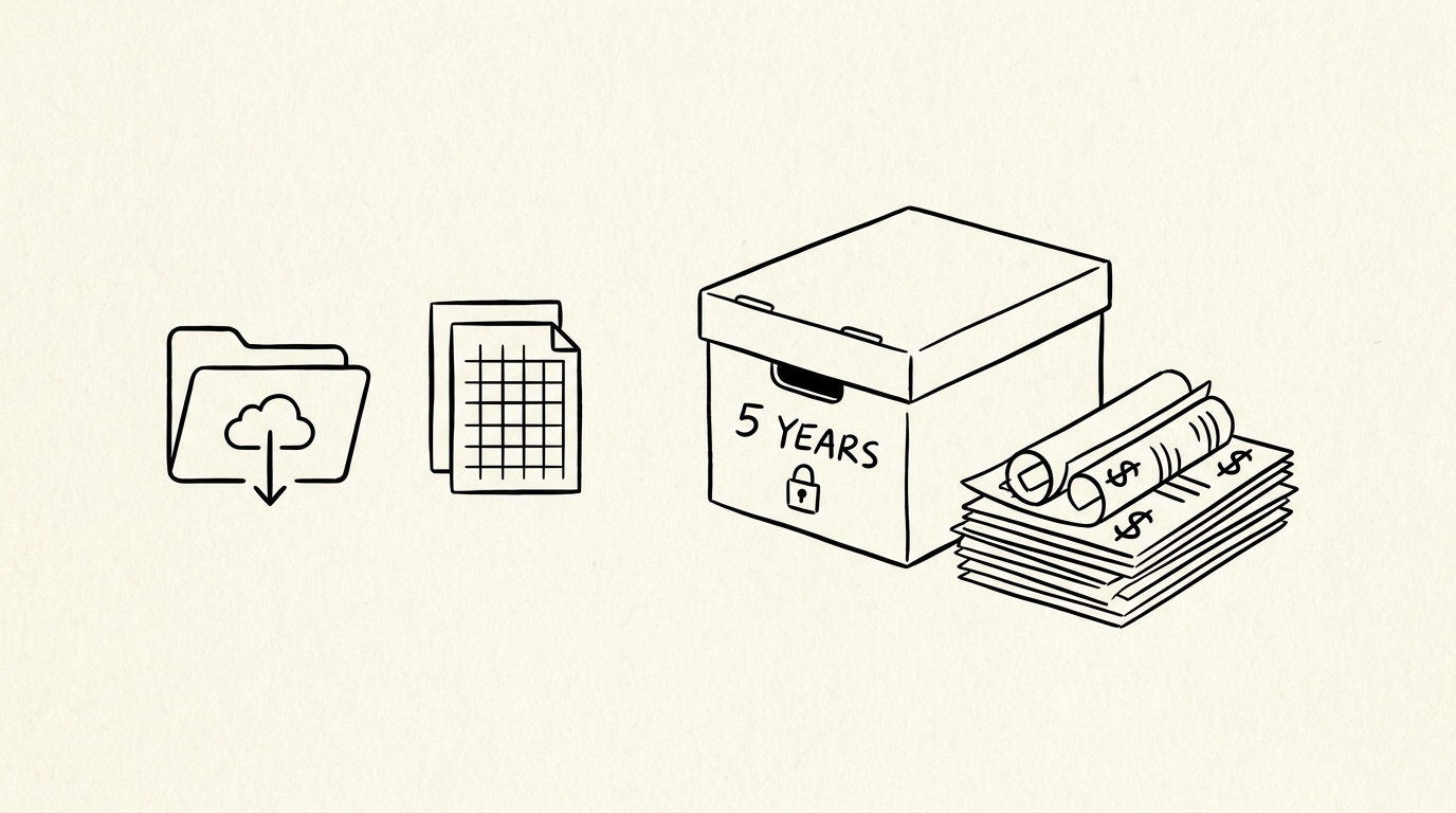 Pen drawing illustrating bank statement concept