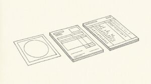 Pen drawing illustrating bank statement concept