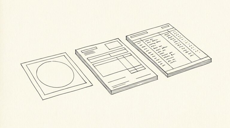 Pen drawing illustrating bank statement concept