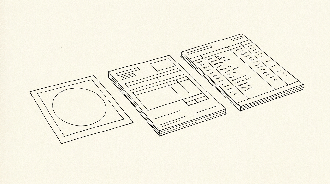 Pen drawing illustrating bank statement concept